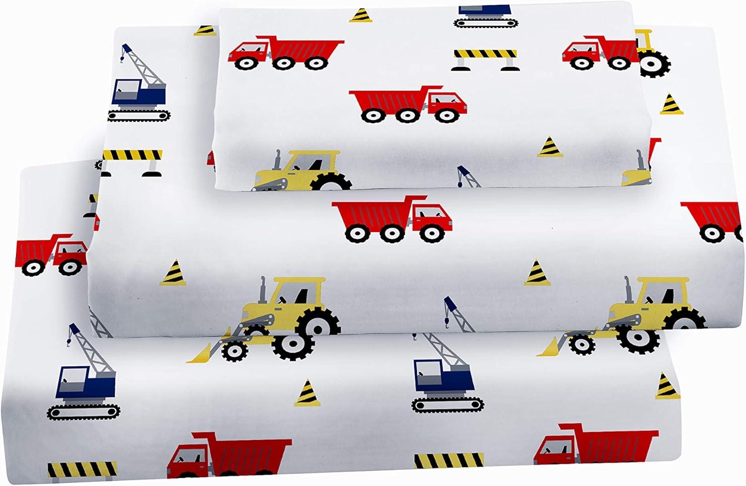 Softan Kids Bed Sheet Set, Girls Twin Size Sheets, Microfiber Fitted Sheet and Pillowcase, Breathable and Silky Soft, 3 Piece Castle Princess Printed Twin Bed Sheet