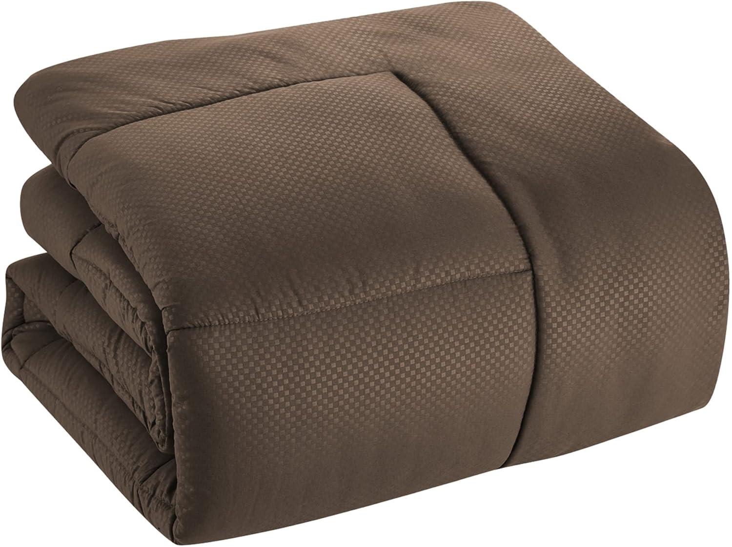 Sweet Home Collection Checkered Embossed Bed In A Bag Comforter Set