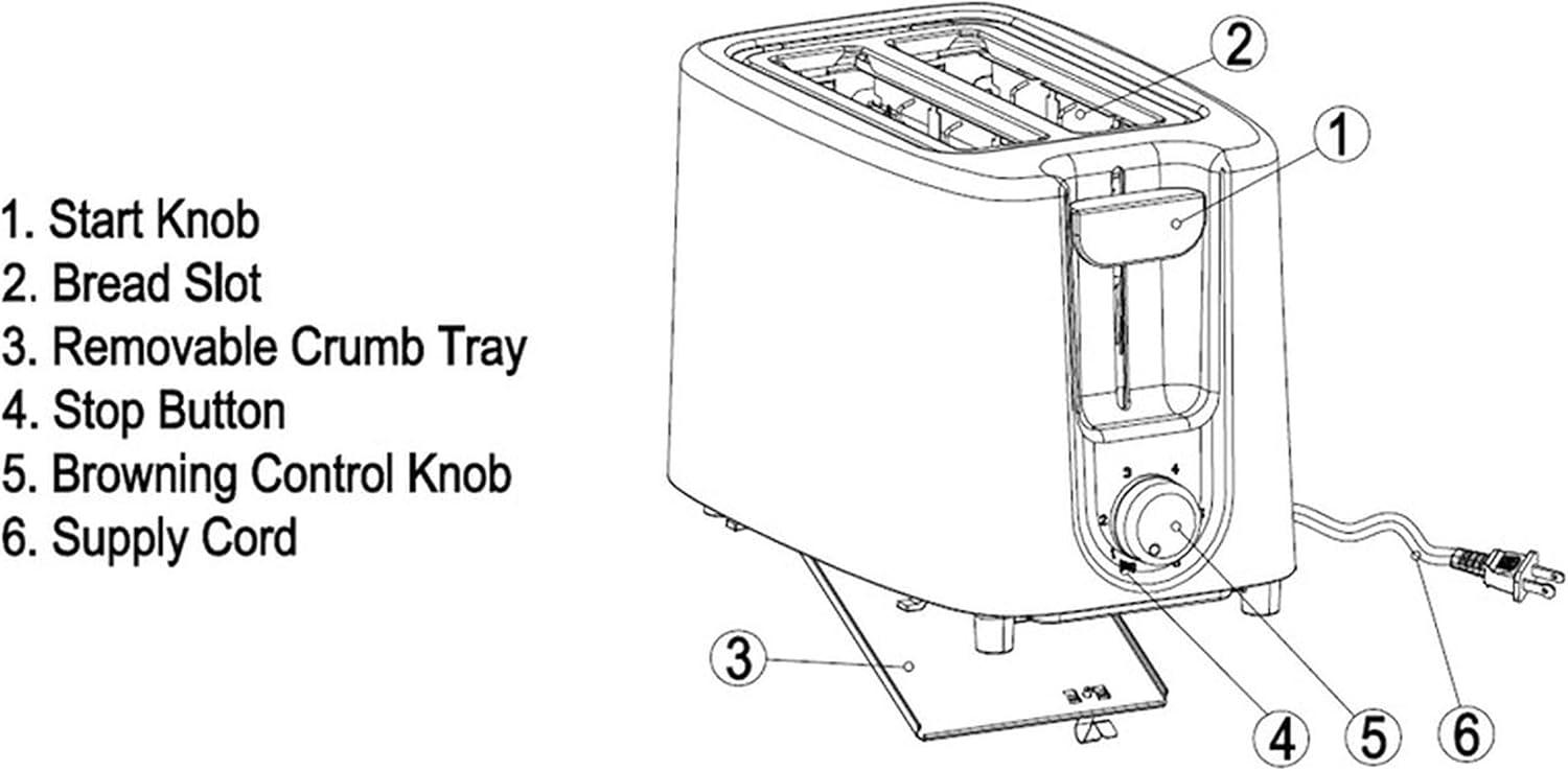 Prep & Savour Prep & Savour 2 Slice Cool Touch Toaster