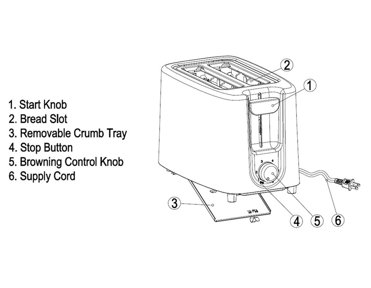 Prep & Savour Prep & Savour 2 Slice Cool Touch Toaster