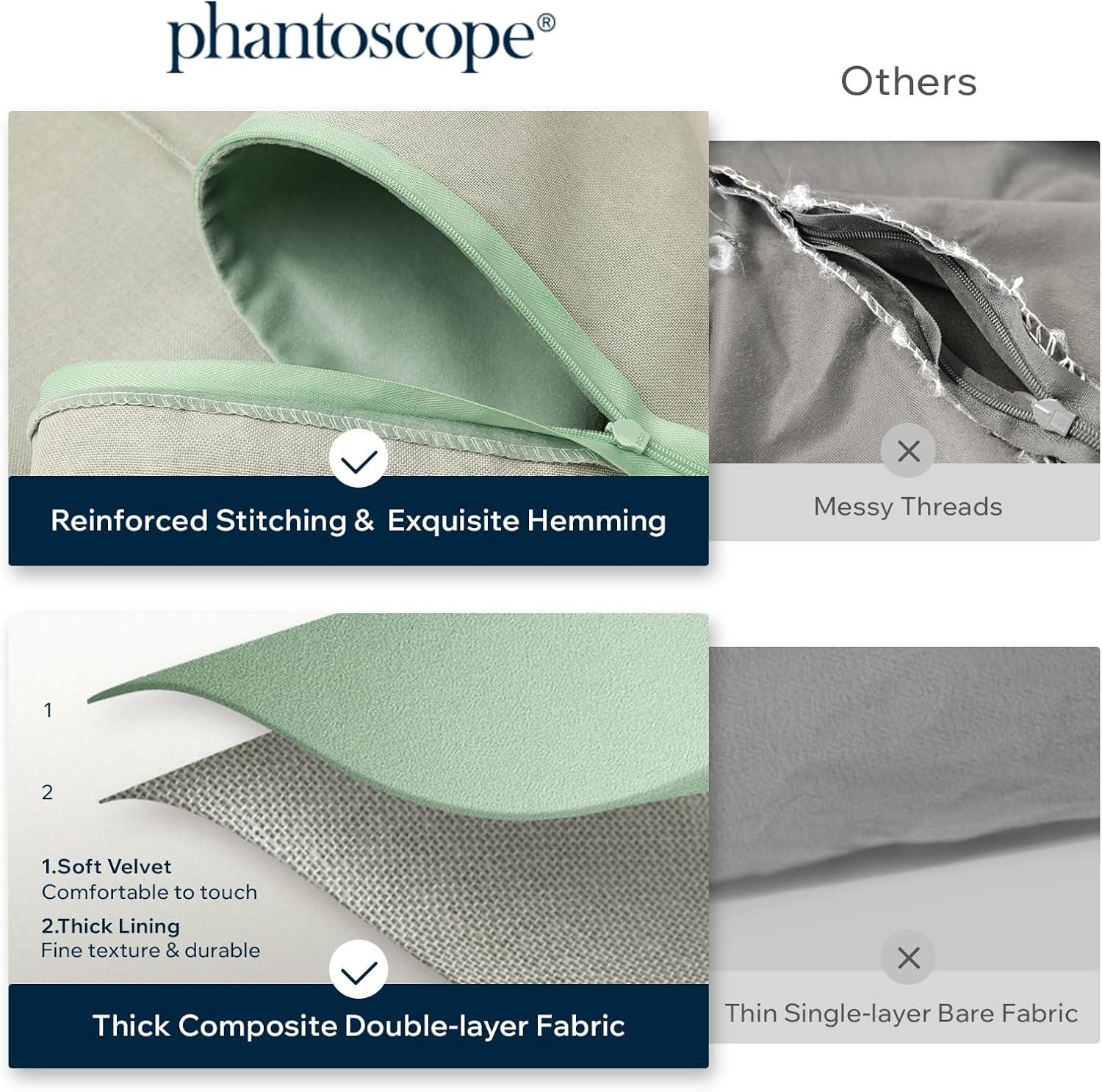 Phantoscope Soft Silky Velvet Series Square Decorative Throw Pillow Cusion for Couch, 18" x 18", Turquoise, 2 Pack