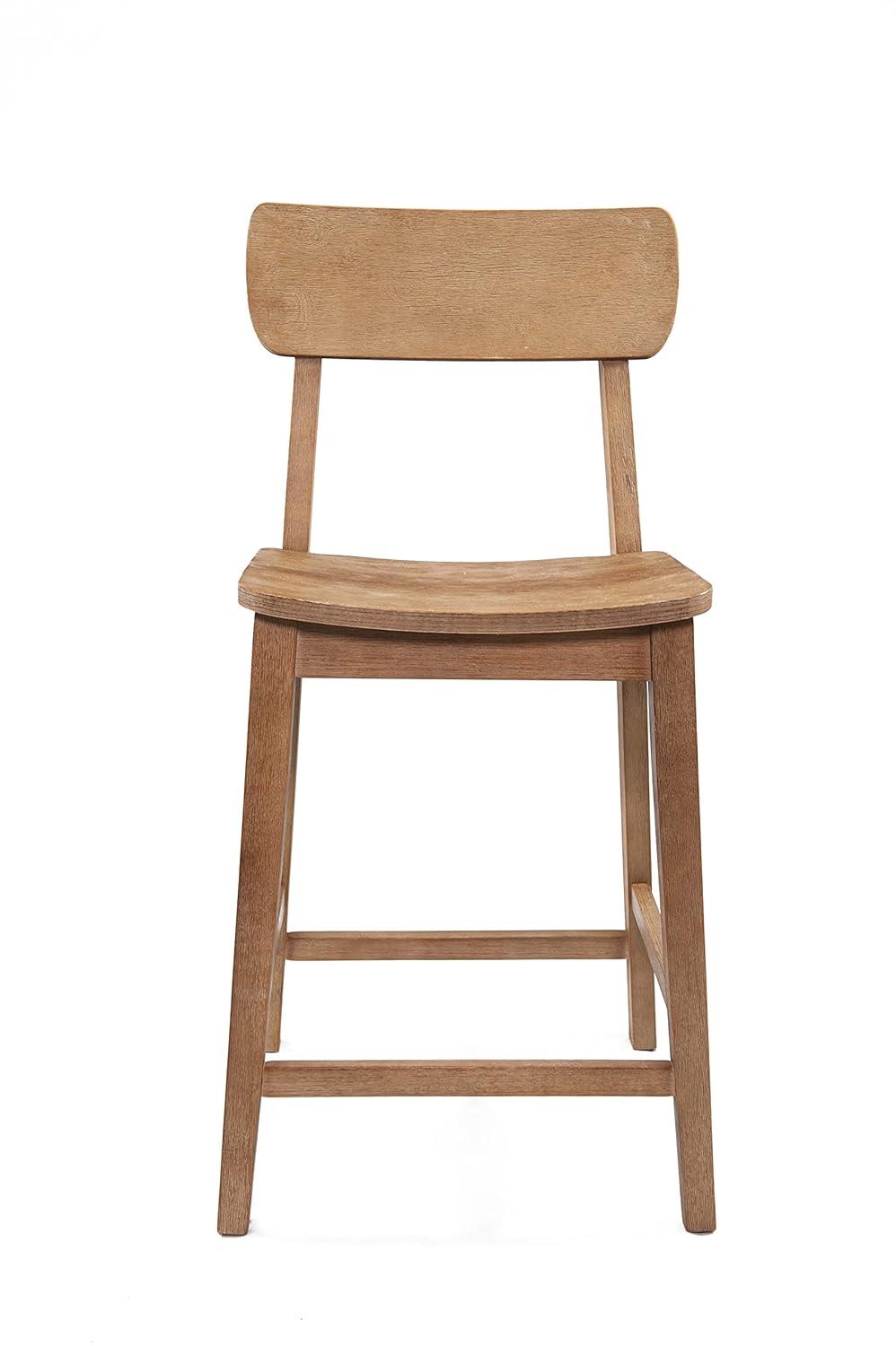 24" Torino Counter Height Barstool Barnwood - Boraam: Solid Wood, Farmhouse Style, Square Seat