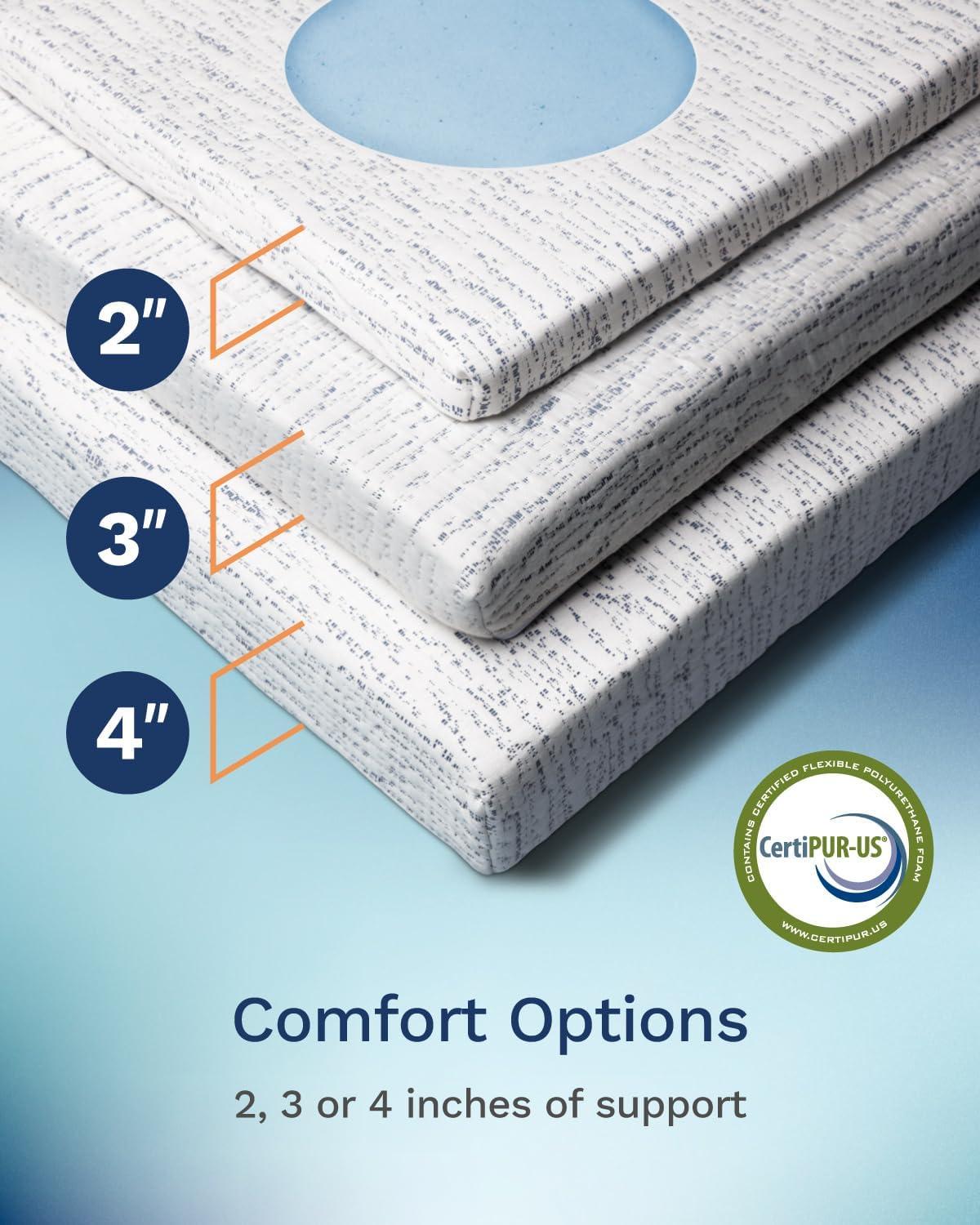 Mattress Topper - 4 Inch - Breathable Memory Foam - Select High Density by Viscosoft  Twin Extra Long