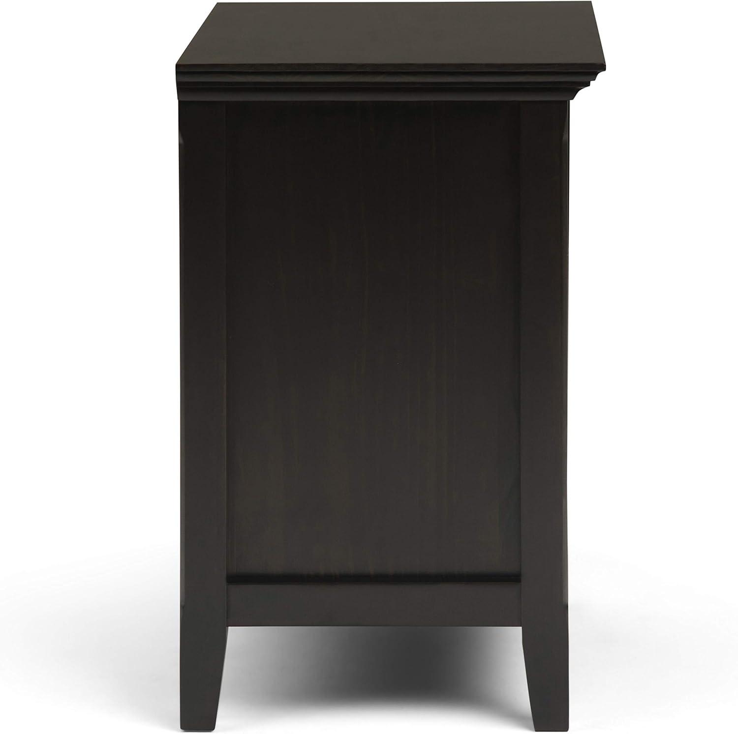 Simpli Home Amherst 24"W 2-Drawer Solid Wood Nightstand with Open Shelf