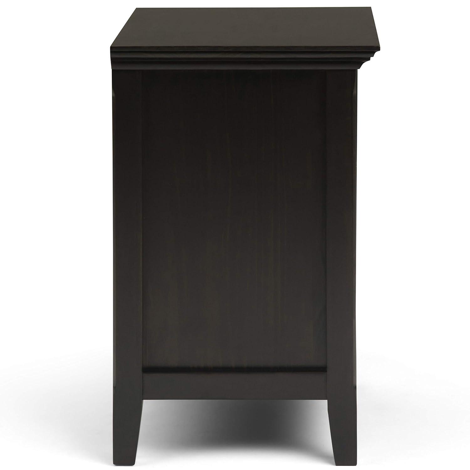 Simpli Home Amherst 24"W 2-Drawer Solid Wood Nightstand with Open Shelf