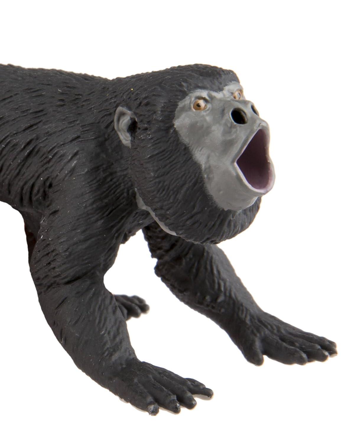 Hand-Painted Black and Gray PVC Howler Monkey Figurine
