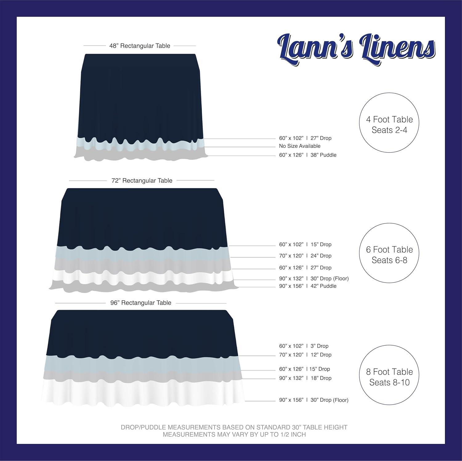 Lann's Linens Solid Color Rectangular Tablecloth