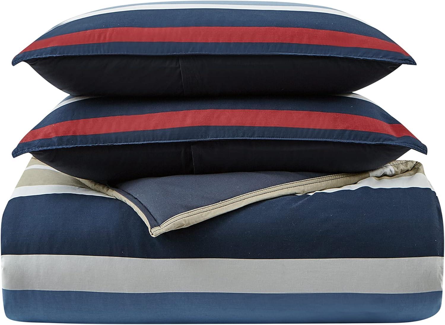 Nautica Bradford Reversible Cotton Navy Comforter Set