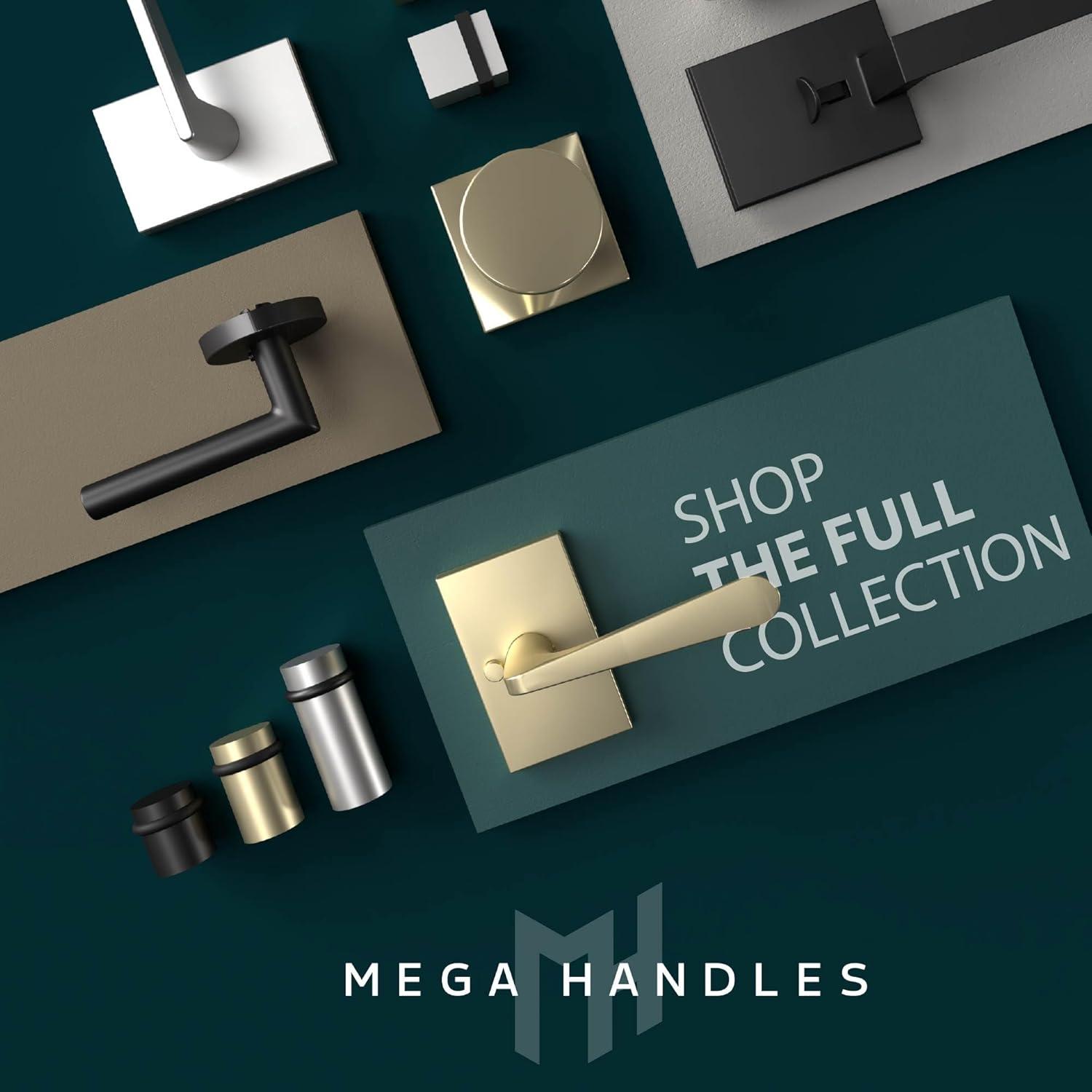 Mega Handles Laura Reversible Interior Door Knob for Bedrooms, Bathroom & Hallway | Modern Stainless Door Locks