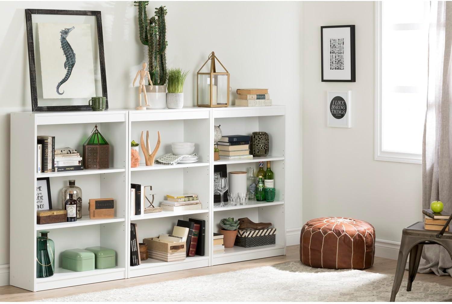 Drevy Axess 3-Shelf Bookcase, Pure White