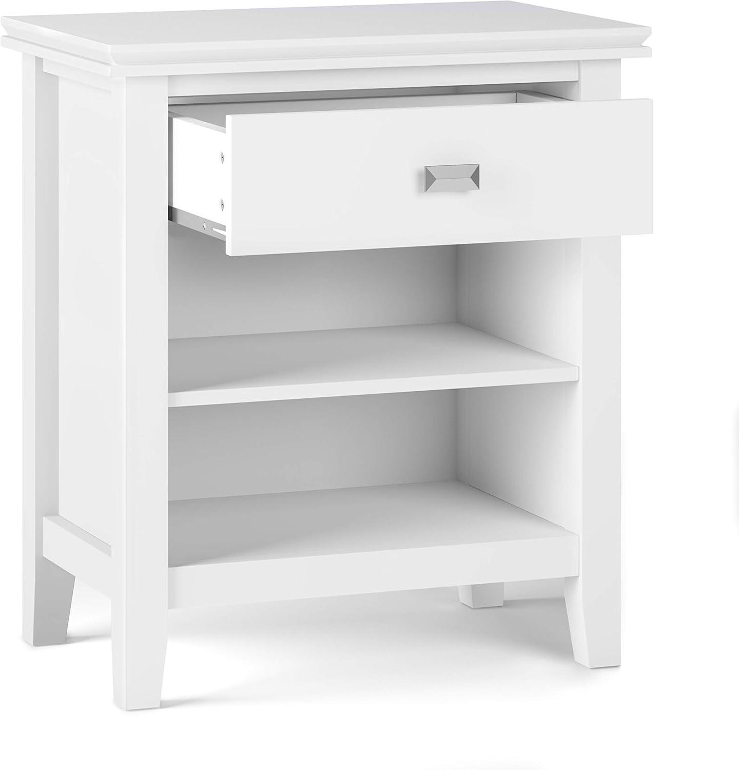 Simpli Home Artisan 24"W Solid Wood Nightstand with Drawer and Shelves