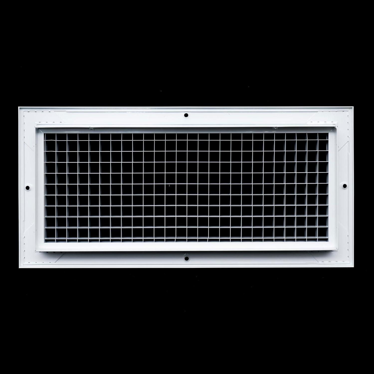 Fits 6x14 and 14x6 Duct Opening | Aluminum Eggcrate Return Air Grille | Low Noise & High Air Flow, Rust Proof Vent Cover Grill for Sidewall & Ceiling | White | Outer Dimensions: 7.75" X 15.75"