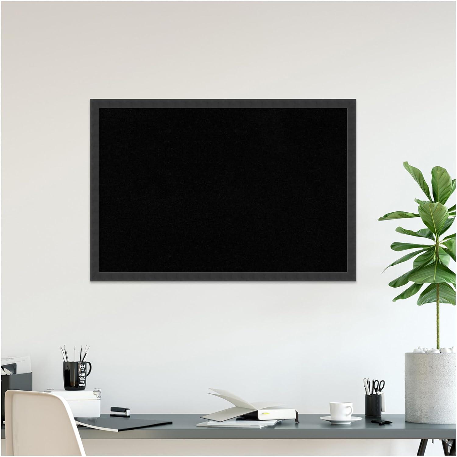Amanti Art Black Cork Board for Wall, 26x38 Vision Board with Black Wood Frame, Large Corkboard Office Decor for Home Organization, Modern Contemporary Corkboard Pinboard to display items for home