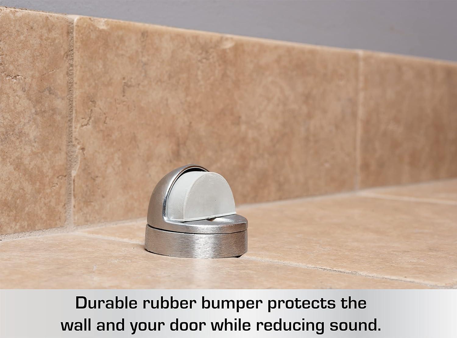 BRINKS Commercial - Dome Floor Door Stop, Satin Chrome Finish - Non-Obtrusive Option to Protect Doors and Walls