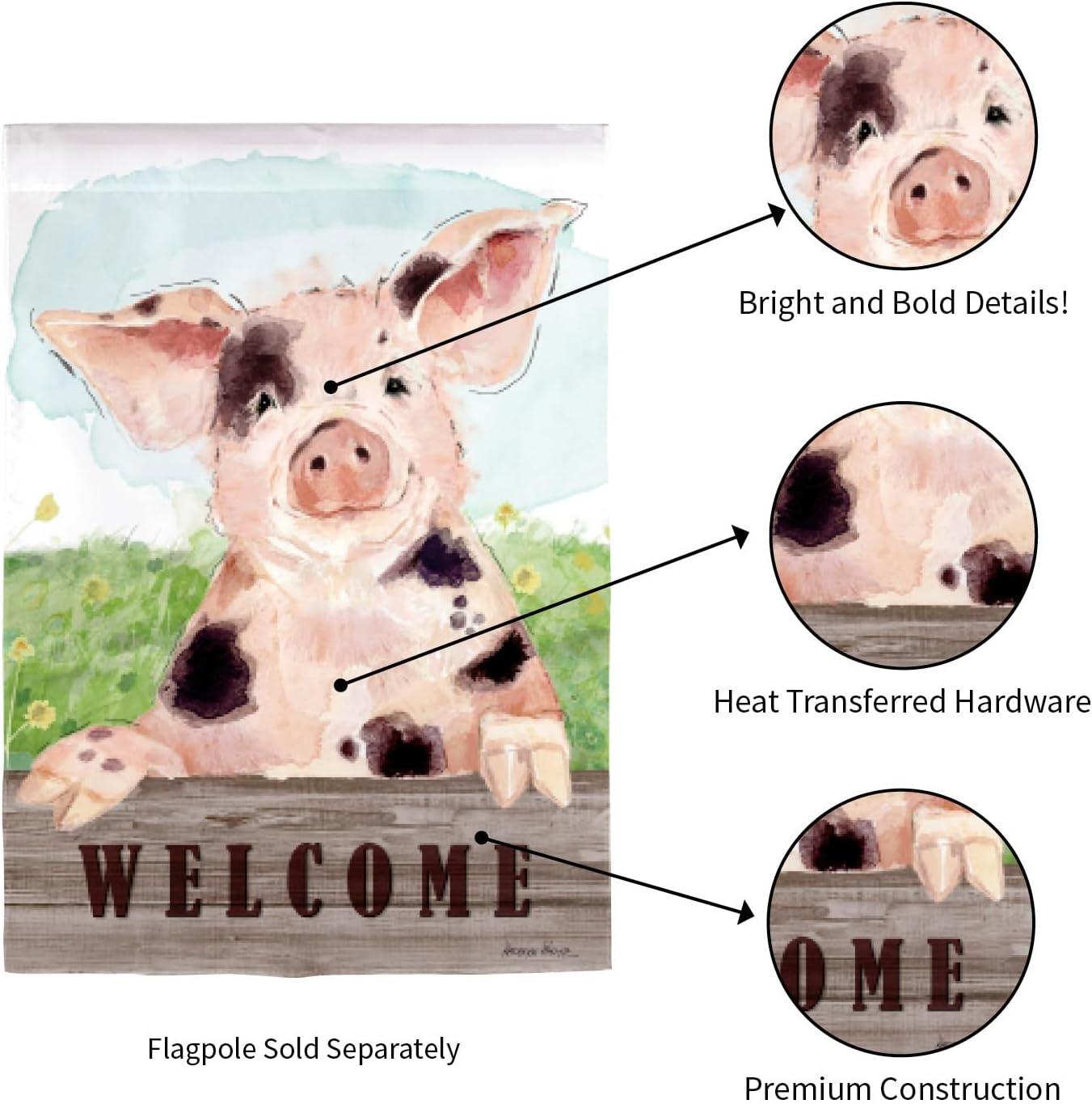 Evergreen Garden Flag Spotted Pig Suede Double Sided Indoor Outdoor Decor 18" x 12.5"