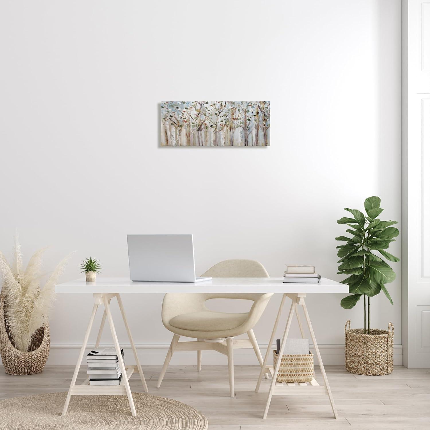 Stupell Birch Tree Forest Fall Twigs Gallery Wrapped Canvas Wall Art, 10 x 24