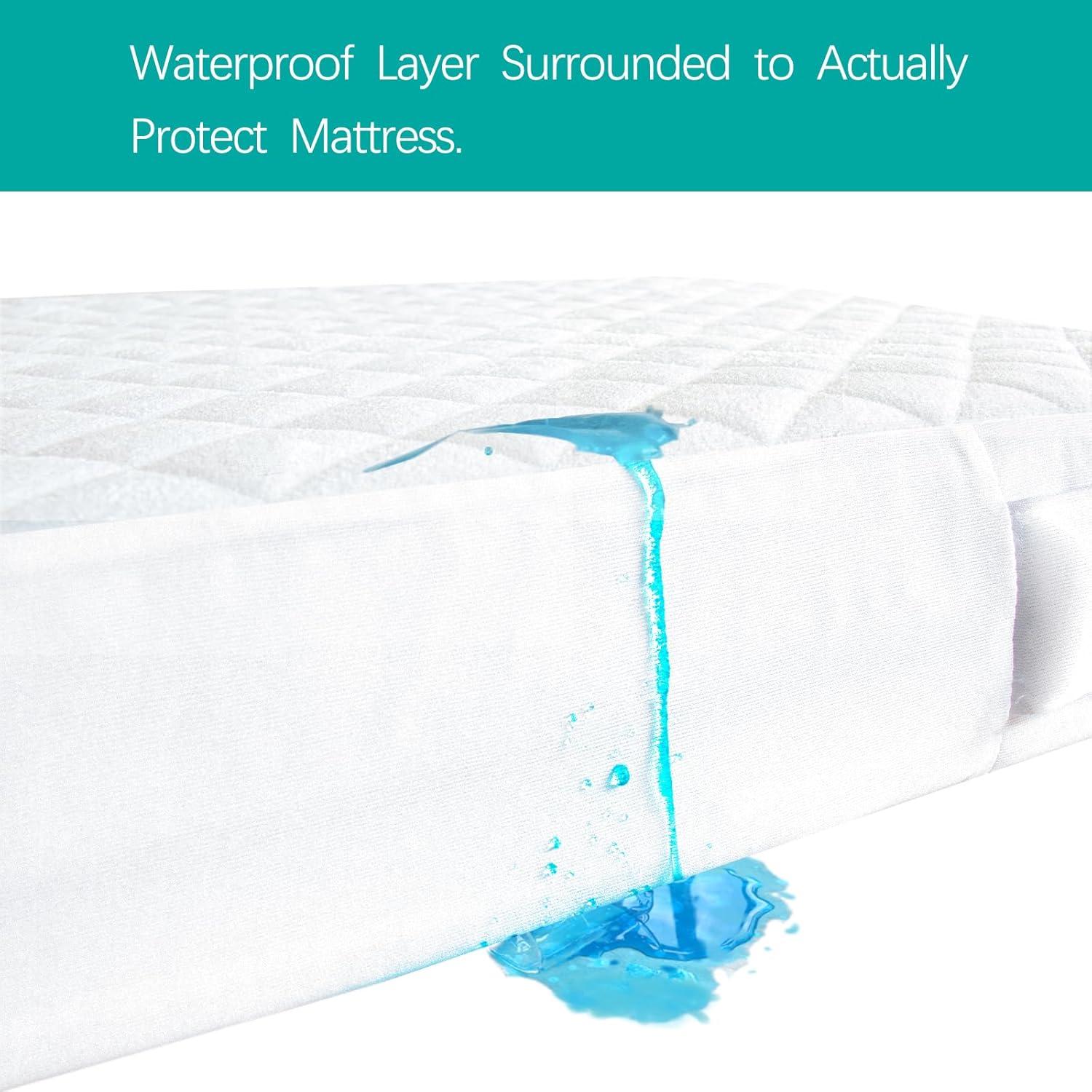 Biloban Waterproof Zippered Polyester Mattress Encasement, Crib Bed