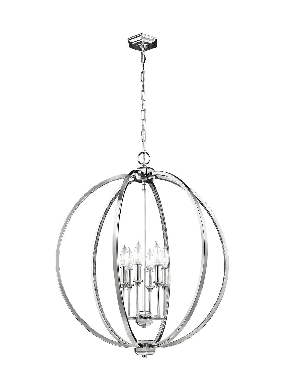 Feiss Lighting-Corinne-Pendant 6 Light in Transitional Style-24.5 Inch Wide by 27.88 Inch High-Polished Nickel Finish