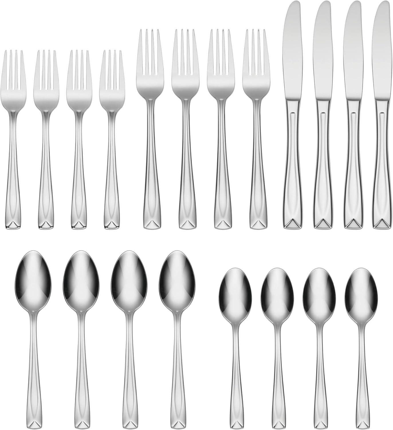 Lenox Oneida Lincoln 20-Piece Flatware, Stainless Steel