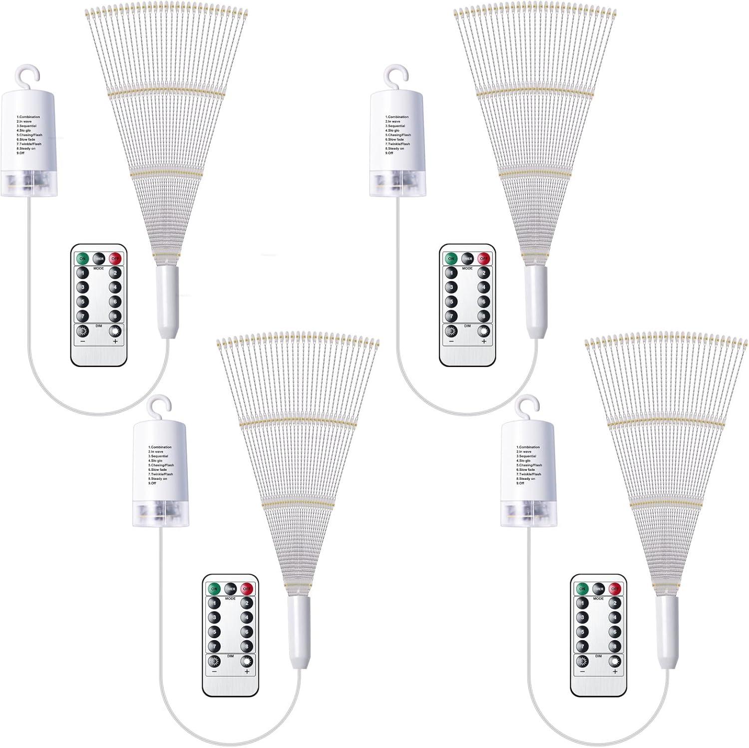 XYKA 200 LED Battery Operated Copper Wire Fairy Lights with Remote 8 Modes Deformable Star Sphere Hanging String Lights for Bedroom Christmas Wedding Patio Garden Timer Warm White Ceiling Decorations