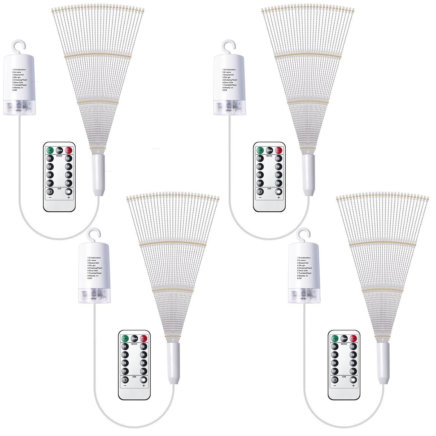 XYKA 200 LED Battery Operated Copper Wire Fairy Lights with Remote 8 Modes Deformable Star Sphere Hanging String Lights for Bedroom Christmas Wedding Patio Garden Timer Warm White Ceiling Decorations