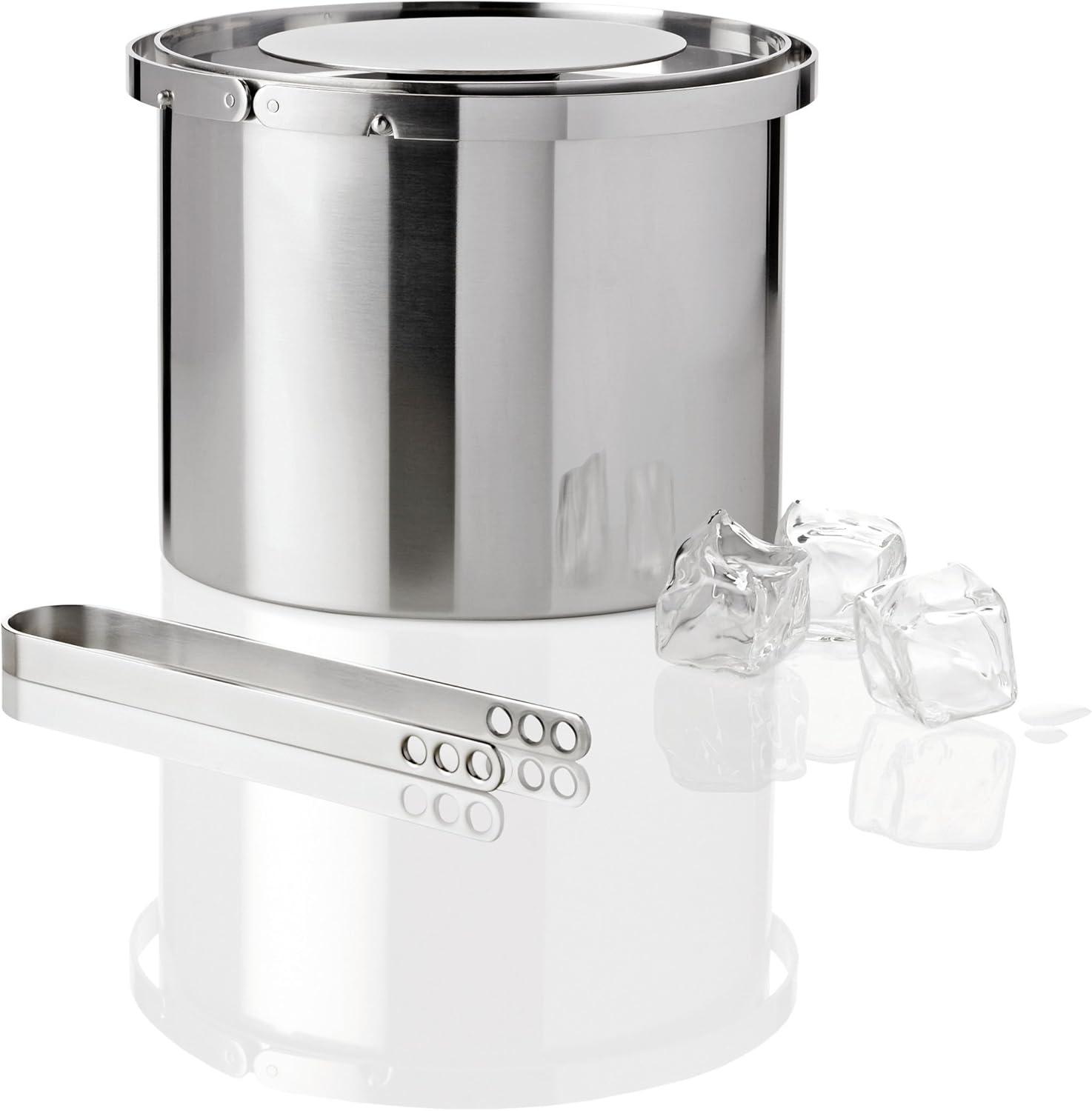 Stainless Steel Cylindrical 1L Ice Bucket with Lid