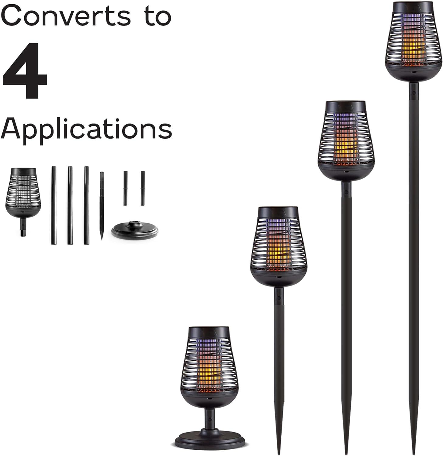 PIC Pic Flickering Flame Solar Bug Zapper Insect Killer Torch