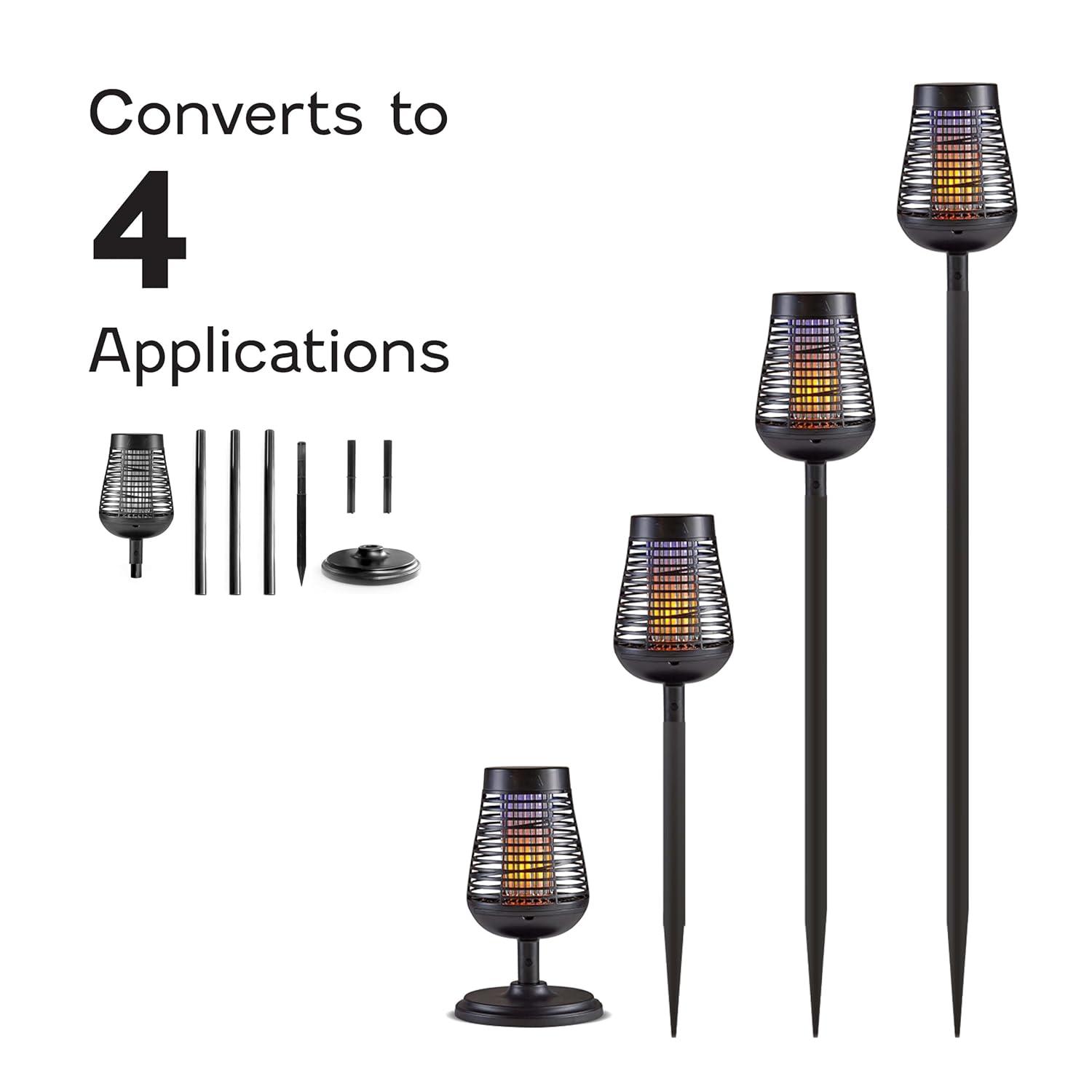PIC Pic Flickering Flame Solar Bug Zapper Insect Killer Torch