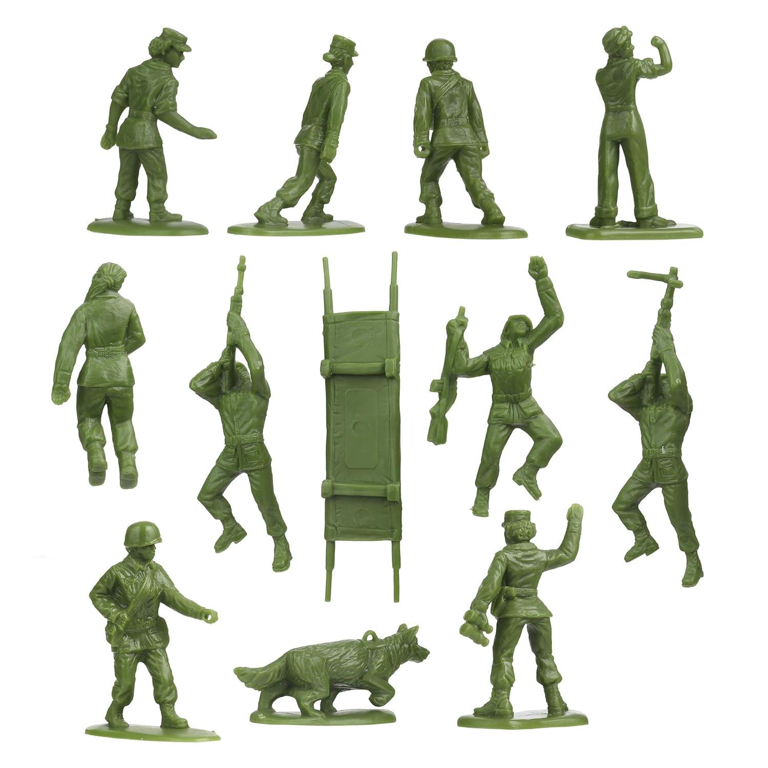 BMC Plastic Army Women - 36pc OD Green Female Soldier Figures - Made in USA