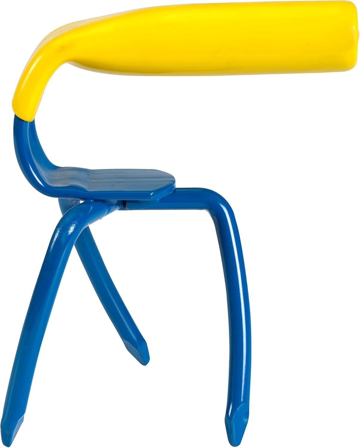 Blue and Yellow Mini Garden Claw Cultivator with Ergonomic Handle