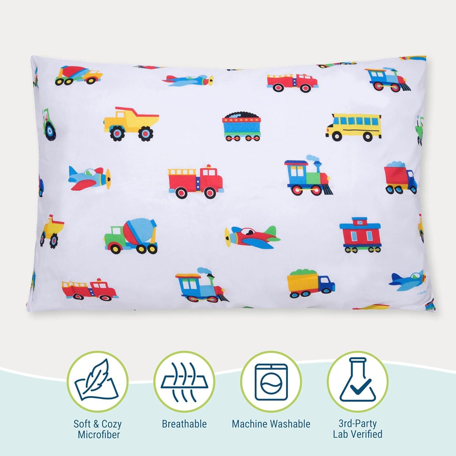 Wildkin Trains, Planes & Trucks Microfiber Pillowcase - Standard