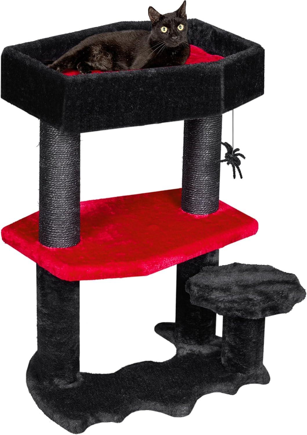 Tucker Murphy Pet™ Evannah Gothic Cat Tree for Hallowen, Cat Tower with Coffin Bed