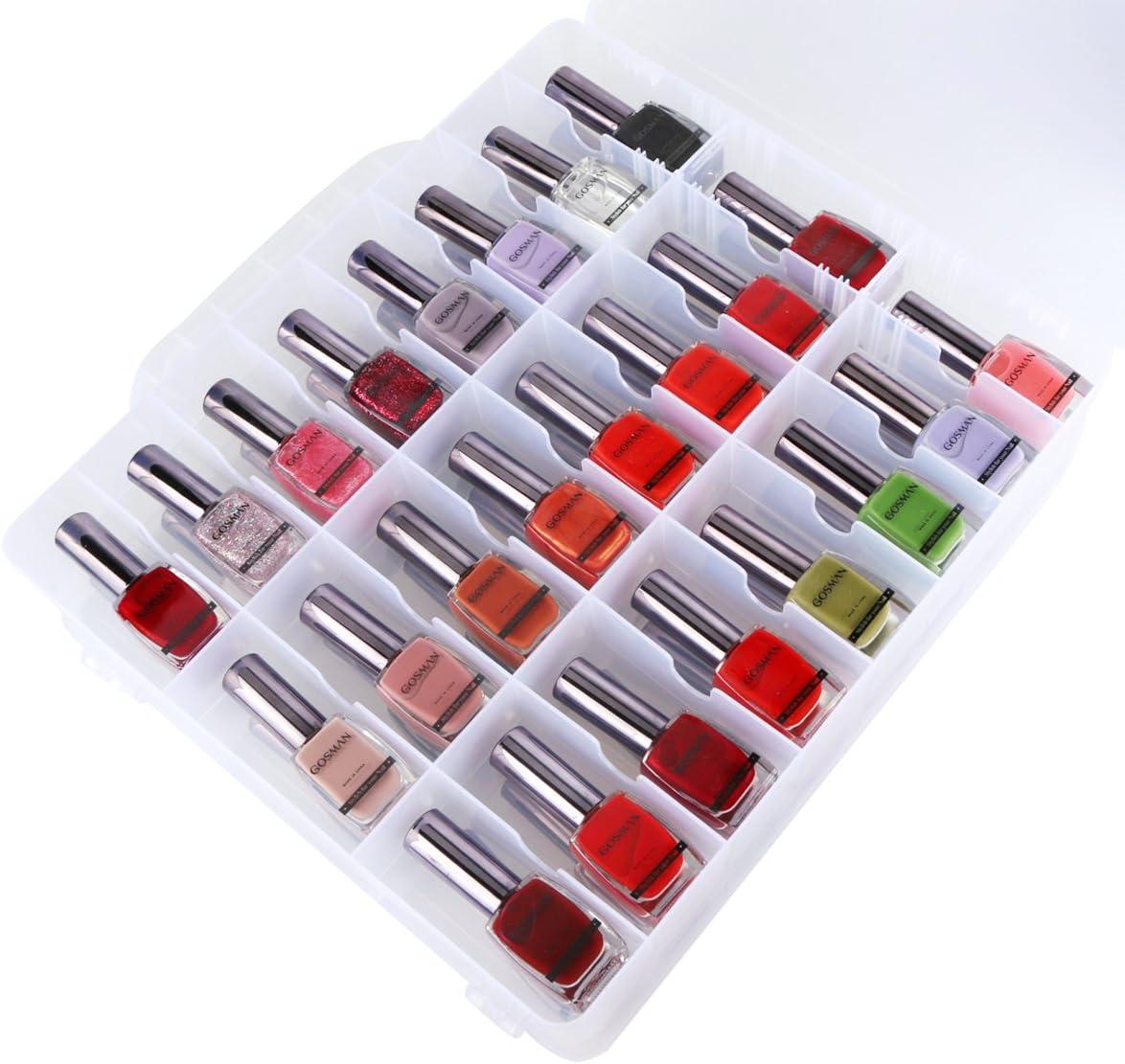 Kissbuty Universal Nail Polish Holder Organizer for 48 Bottles Adjustable Dividers Space Saver NEW