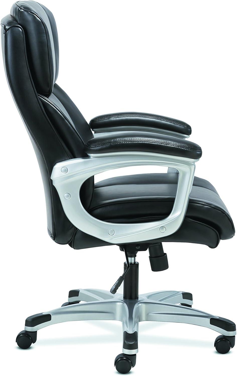 Luxurious High-Back Executive Black Leather Swivel Chair