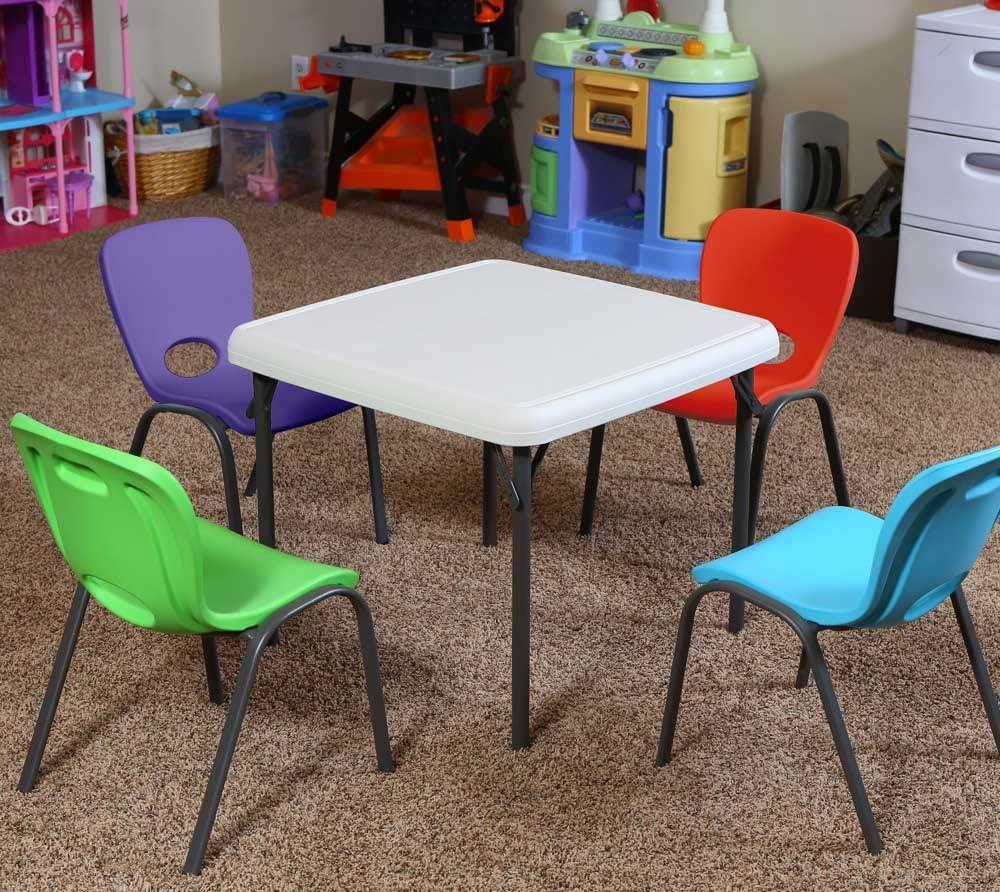 Lifetime Kids Stacking Chairs Indoor/Outdoor Glacier Blue, 4 Pack (80472)