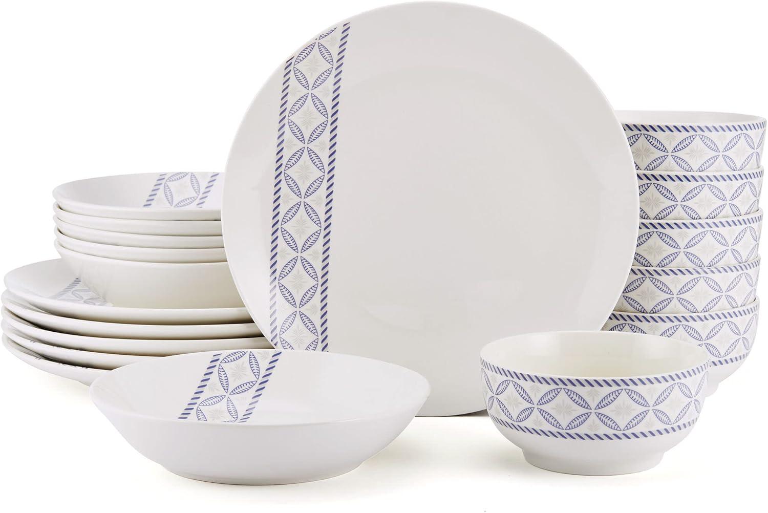Studio Nova Preslie 18-Piece Porcelain Dinnerware Set, Service for 6