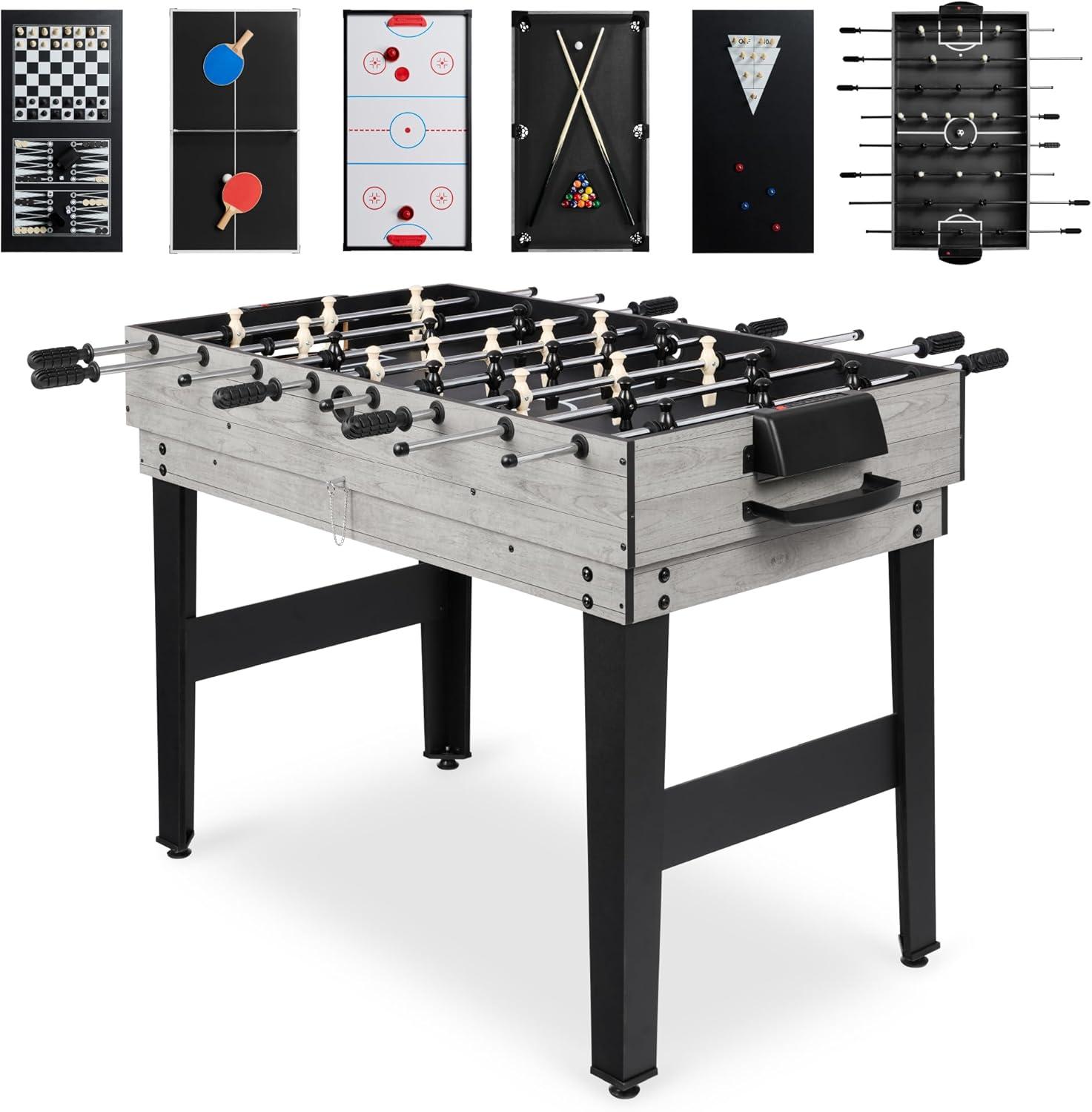 Best Choice Products 2x4ft 10-in-1 Combo Game Table Set w/ Hockey, Foosball, Pool, Shuffleboard, Ping Pong