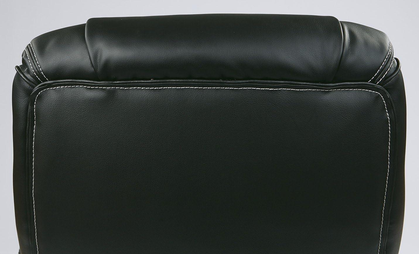 Bonded Leather Office Chair in Silver and Black