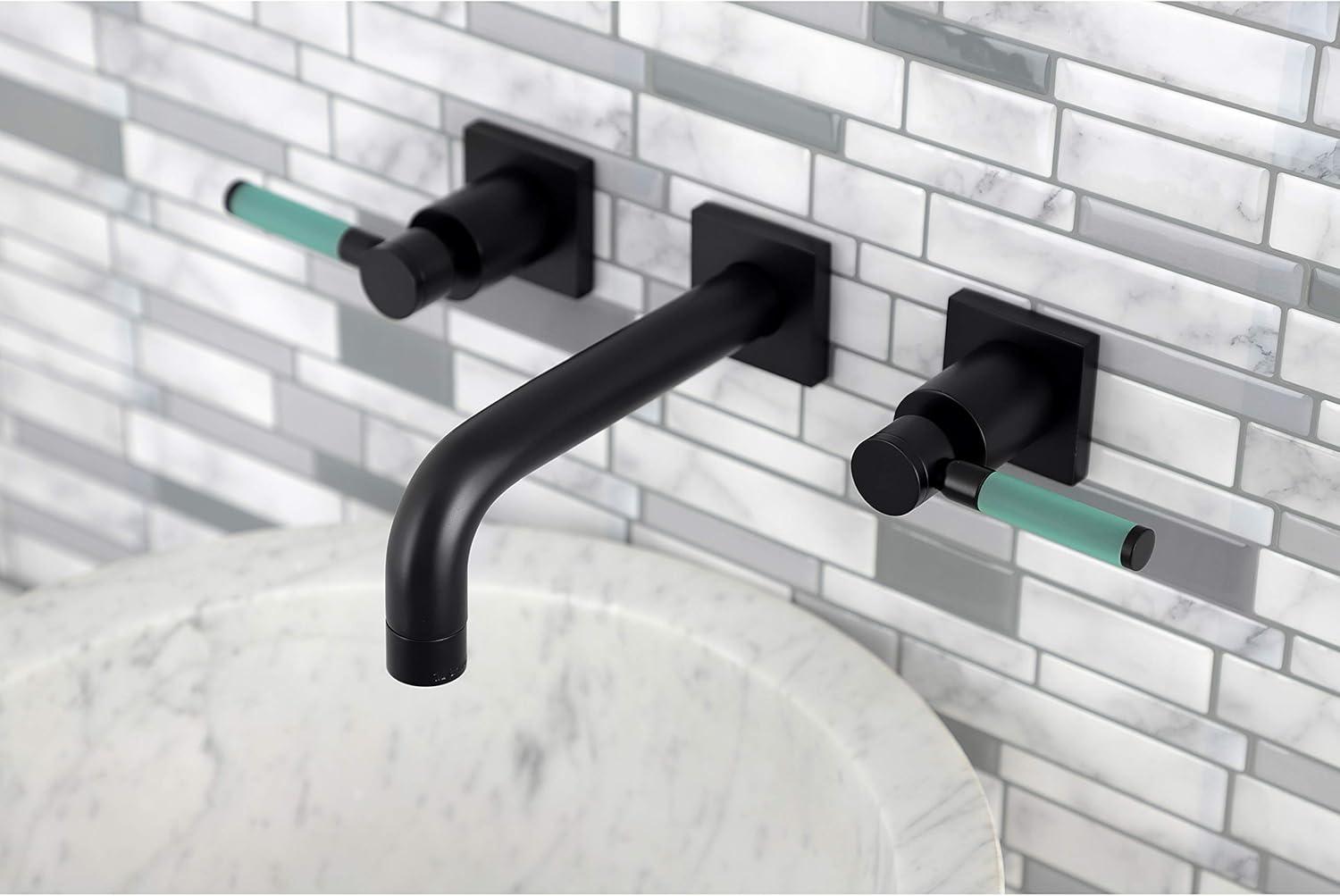 Kingston Brass Kaiser Two-Handle 3-Hole Wall Mount Bathroom Faucet