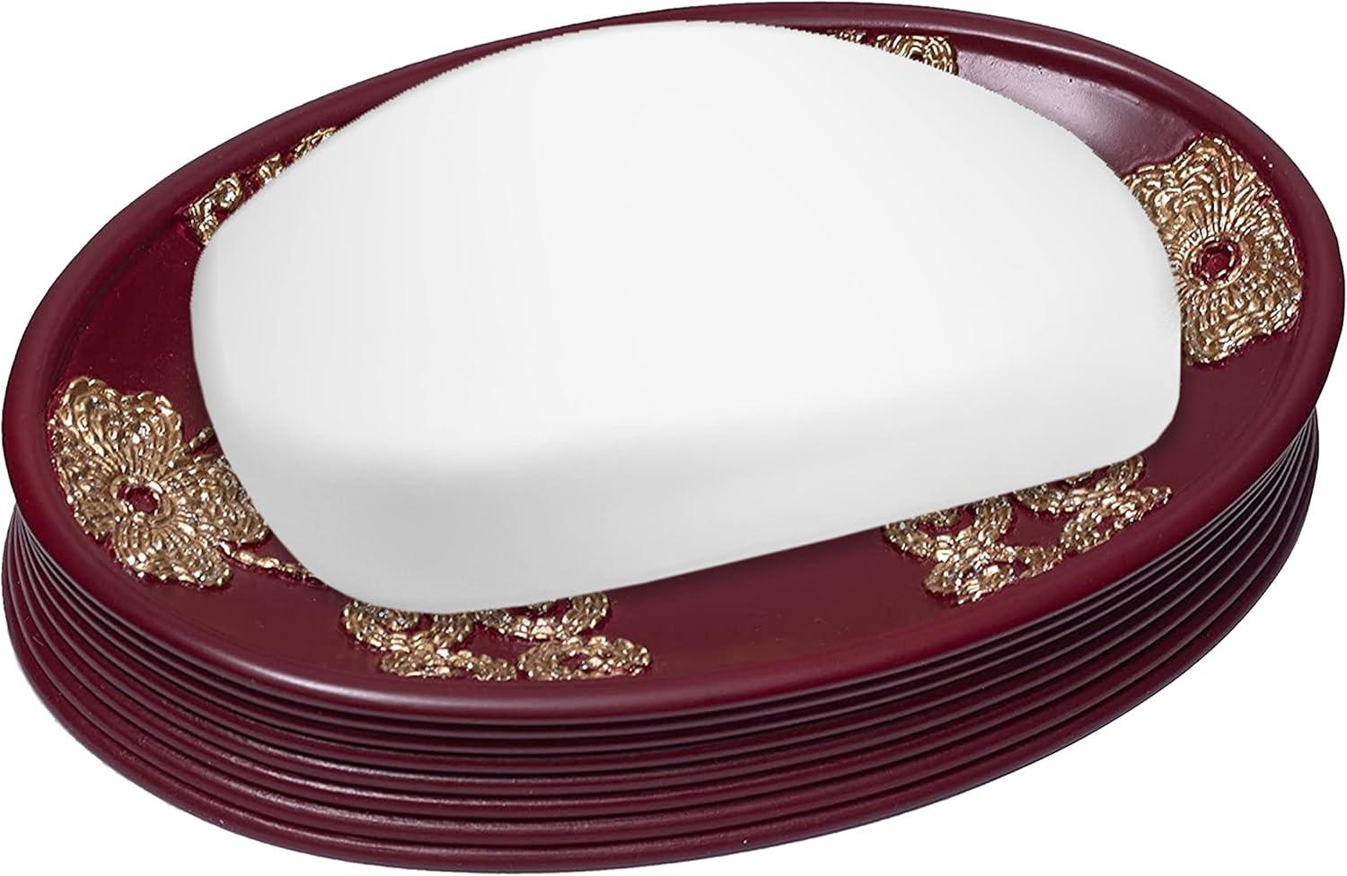 Popular Bath Soap Dish, Vlegant Rosa Collection, Burgundy/Gold