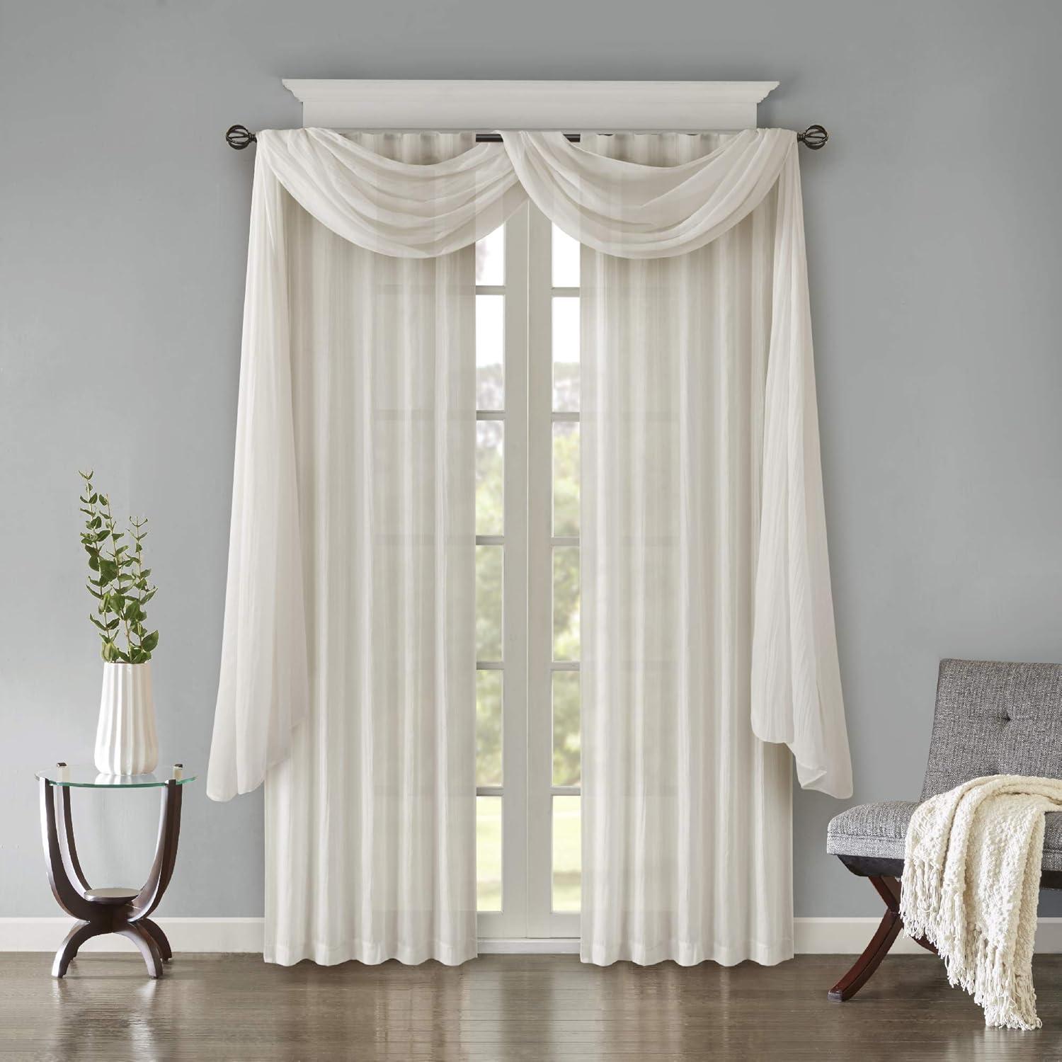 Harper Solid Crushed Curtain Panel Pair