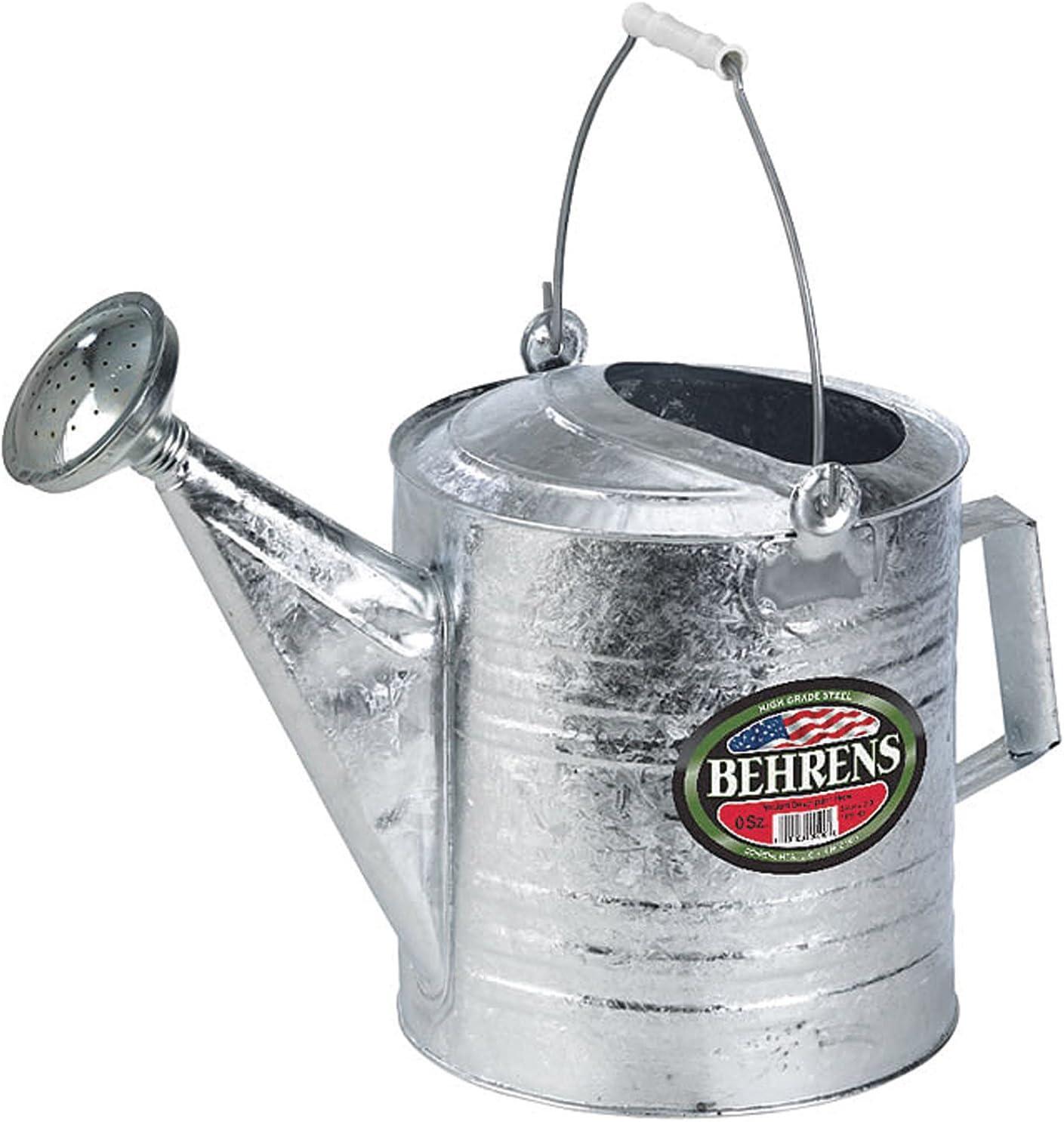 UNIVERSAL WINDOW SOLUTIONS Weatherproof Hot Dipped Galvanized Steel Watering Can With Wooden Handle And Side Handle For Watering Flowers And Gardens