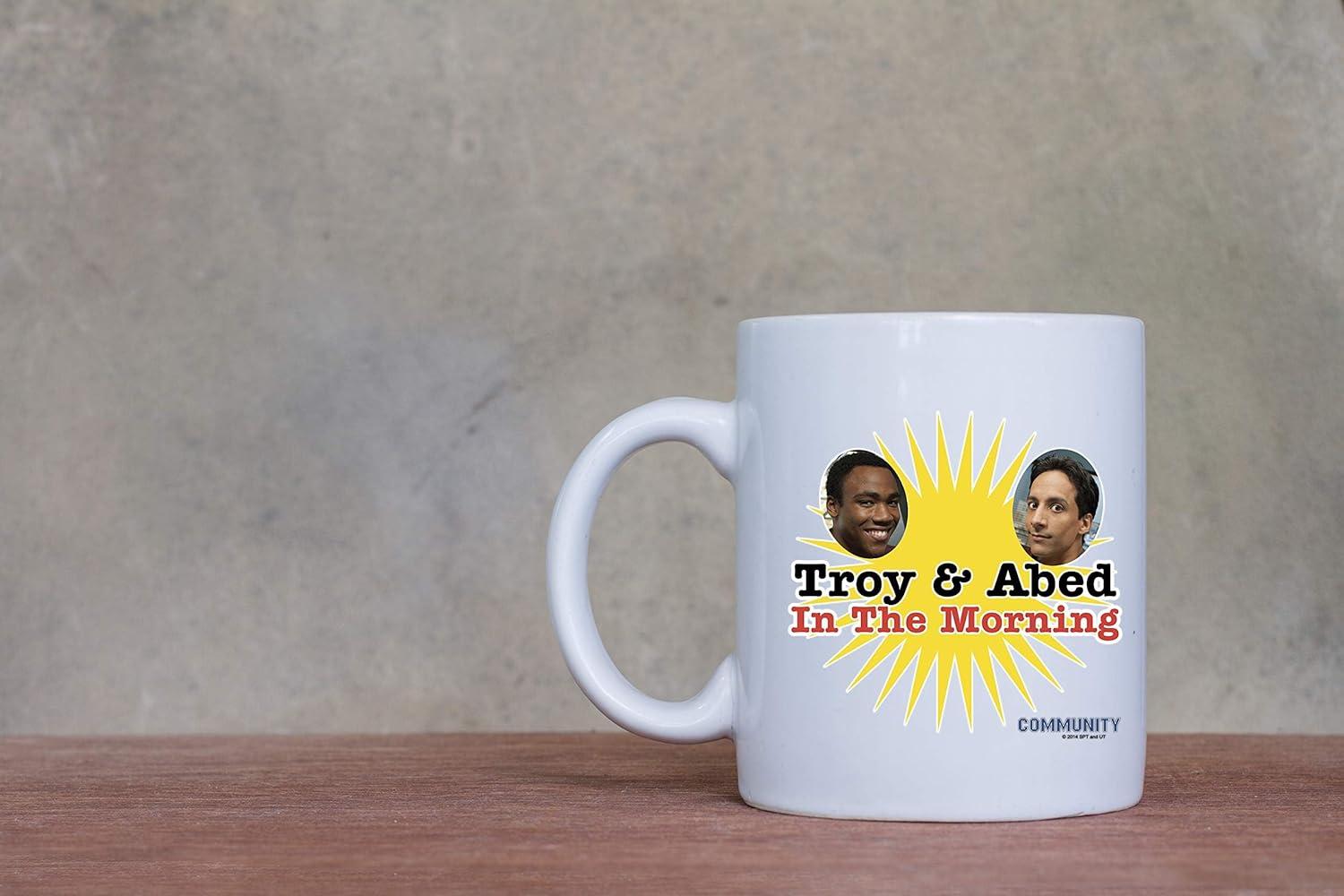 NBC Community Troy & Abed in the Morning White Mug 11oz - Officially Licensed