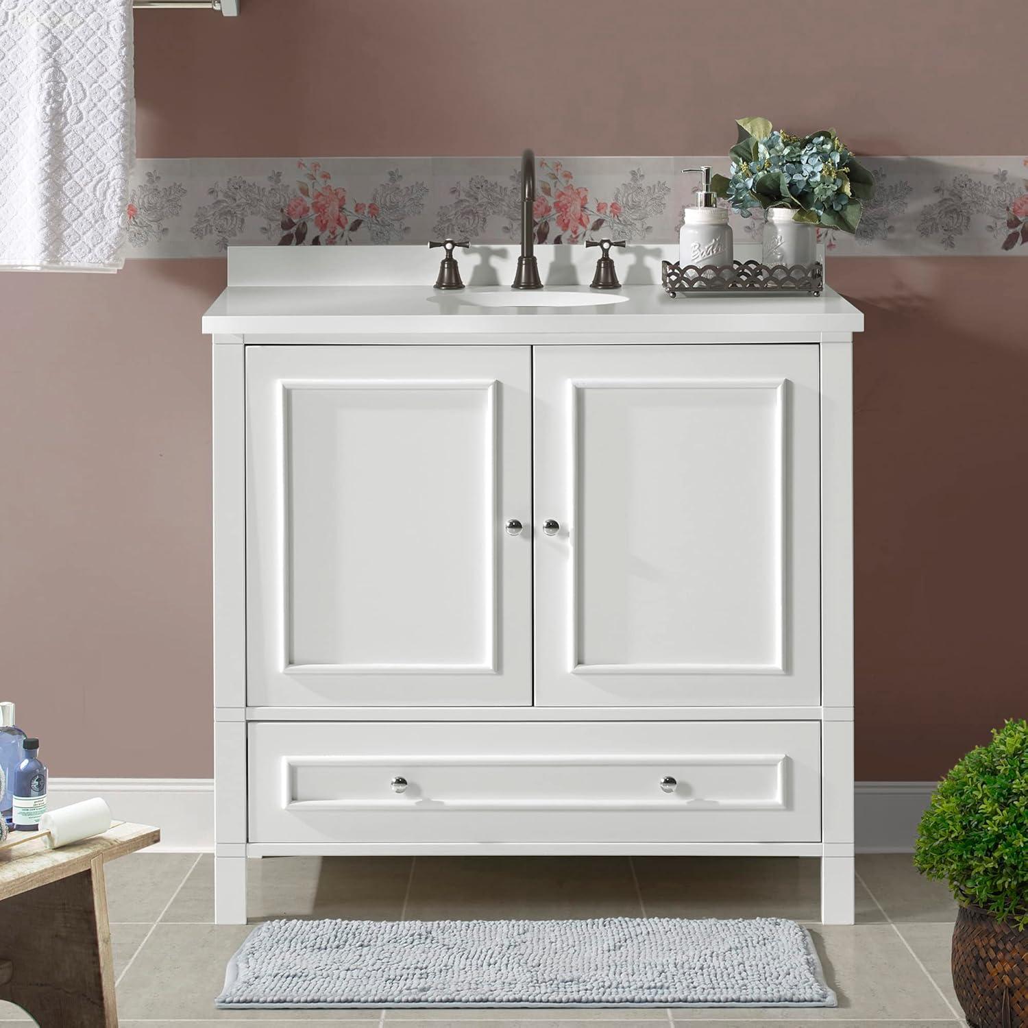 Williamsburg 36"W Transitional Style Vanity Cabinet With Soft Close Doors And Drawers