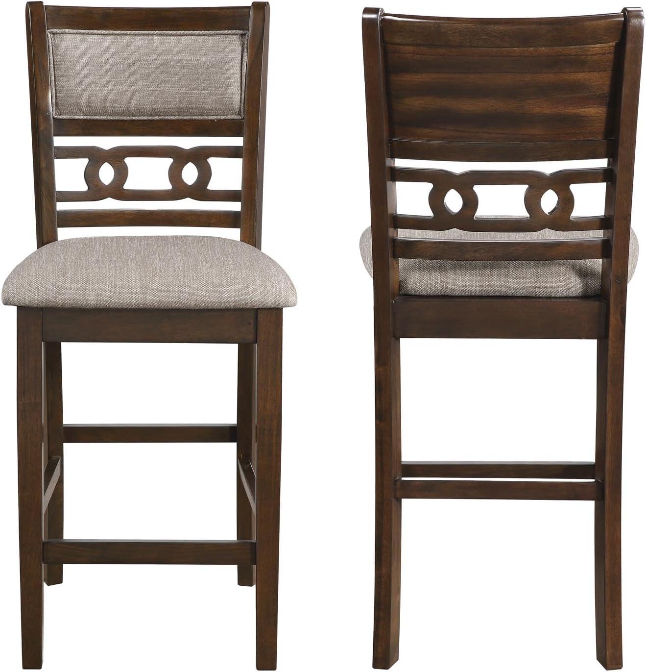 New Classic Furniture Gia Solid Wood Counter Chair in Cherry Brown (Set of 2)