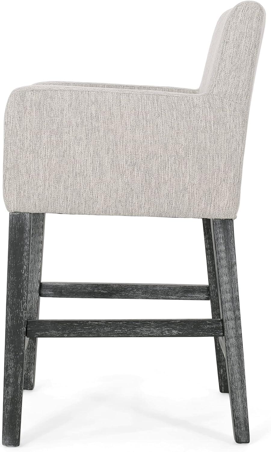 Christopher Knight Home Armga Fabric Upholstered Wood 26 inch Counter Stools (Set of 2) by  Light Gray