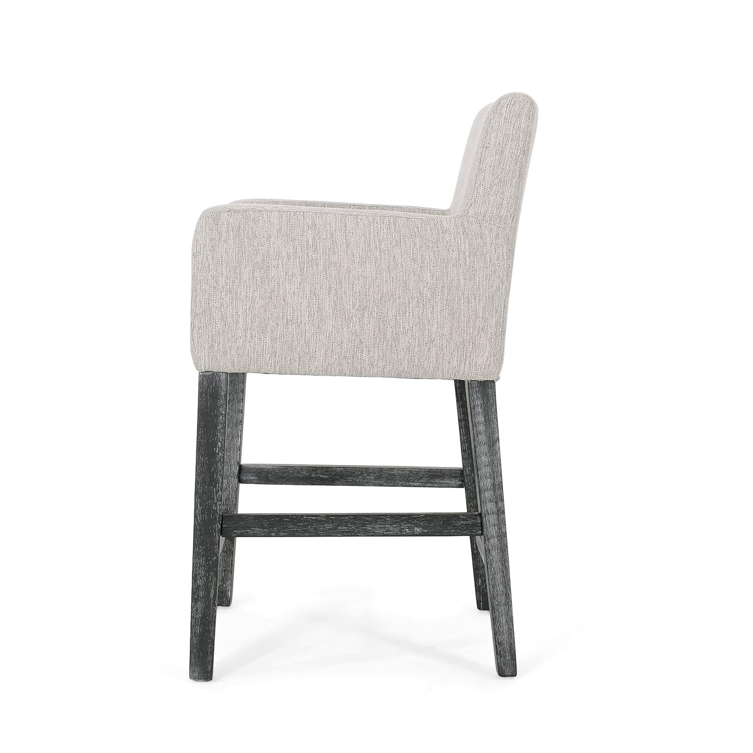 Christopher Knight Home Armga Fabric Upholstered Wood 26 inch Counter Stools (Set of 2) by  Light Gray
