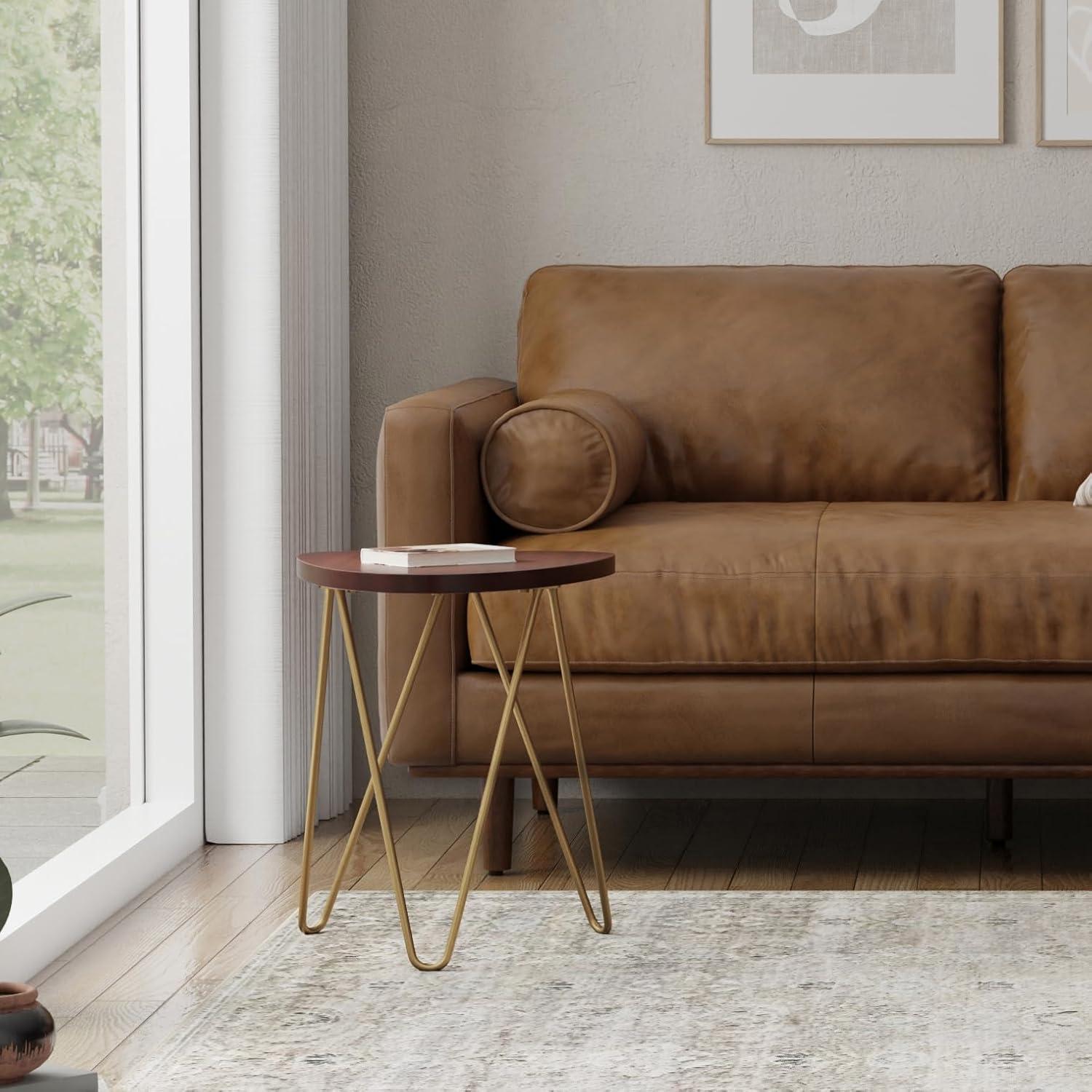 Simpli Home Patrice Solid Mango Wood Mid-Century Modern End Table with Unique Shaped Top and Hairpin Legs & Reviews | Wayfair