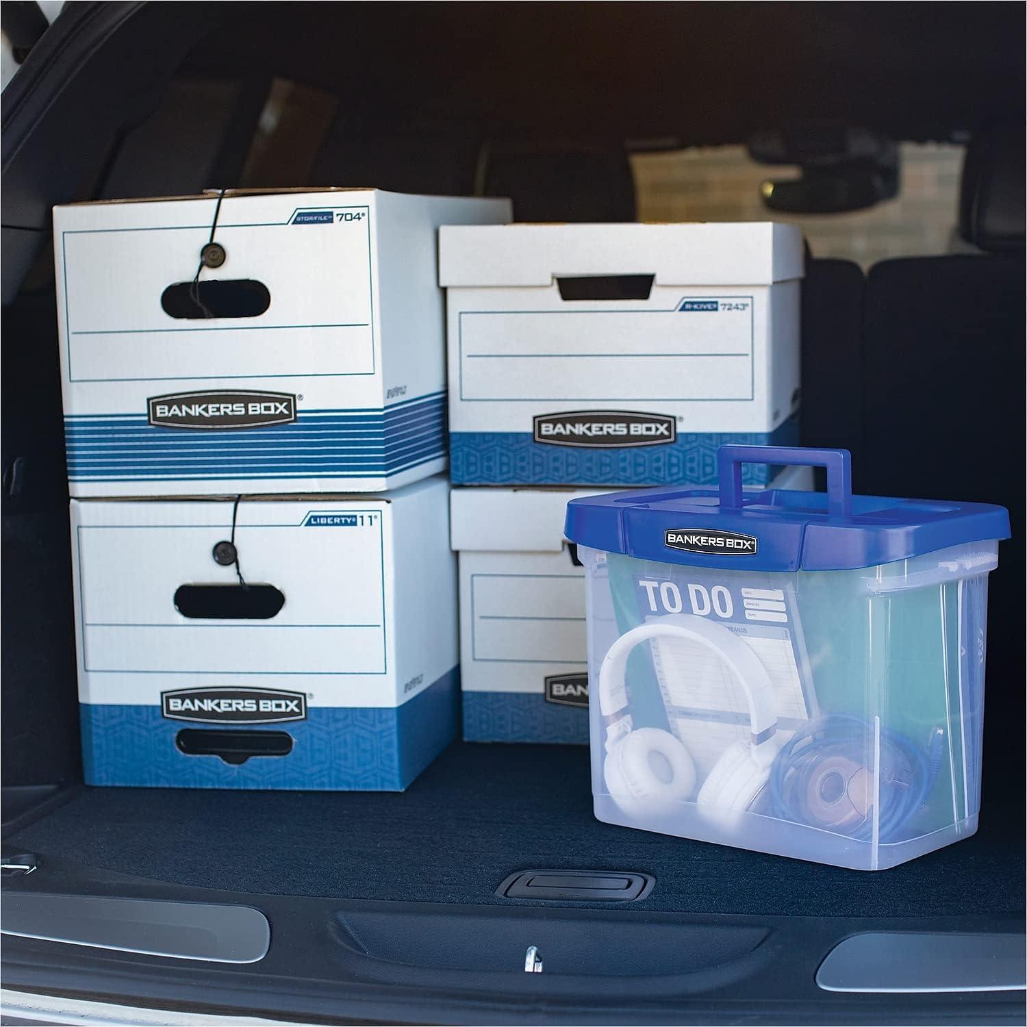 White and Blue Medium-Duty Corrugated Paper Storage Box