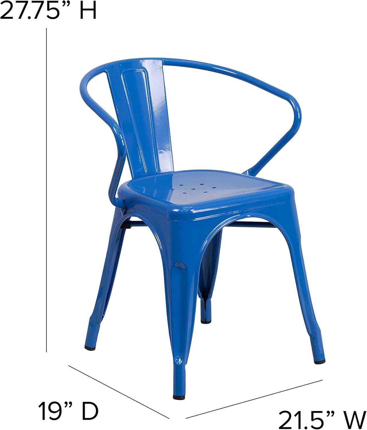 Flash Furniture Hucheson Metal Indoor-Outdoor Chair with Arms